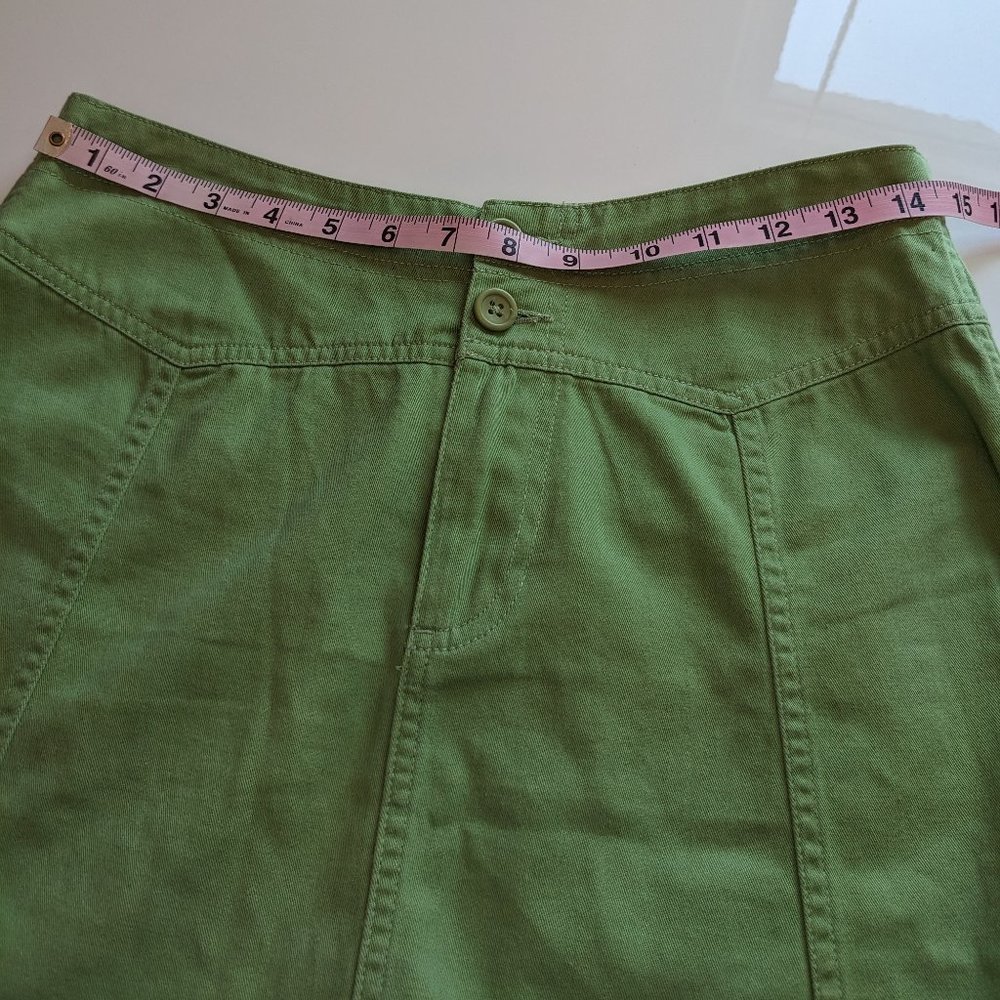 Vintage / Retro Cotton Canvas A Line Knee Length kirt w Cargo Style Back Pockets - Picture 3 of 6